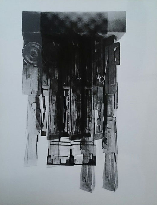 Gold LOUISE NEVELSON Fragments 13/" x 13.5/" Foil Print 1974 Contemporary Brown